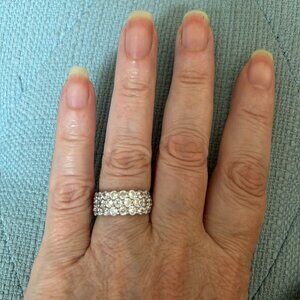 Cubic Zirconia 3 Row Ring